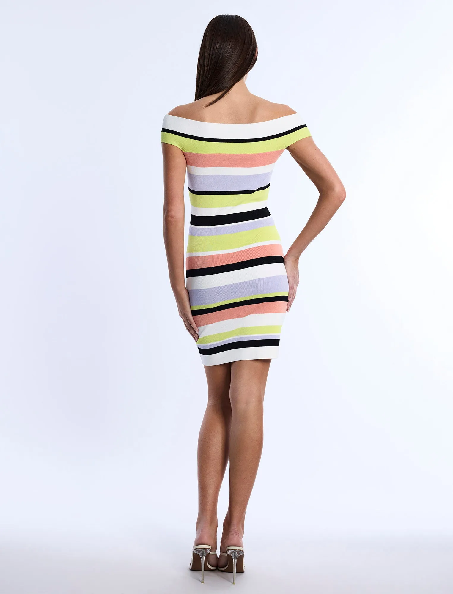 Stripe Knit Off-Shoulder Dress