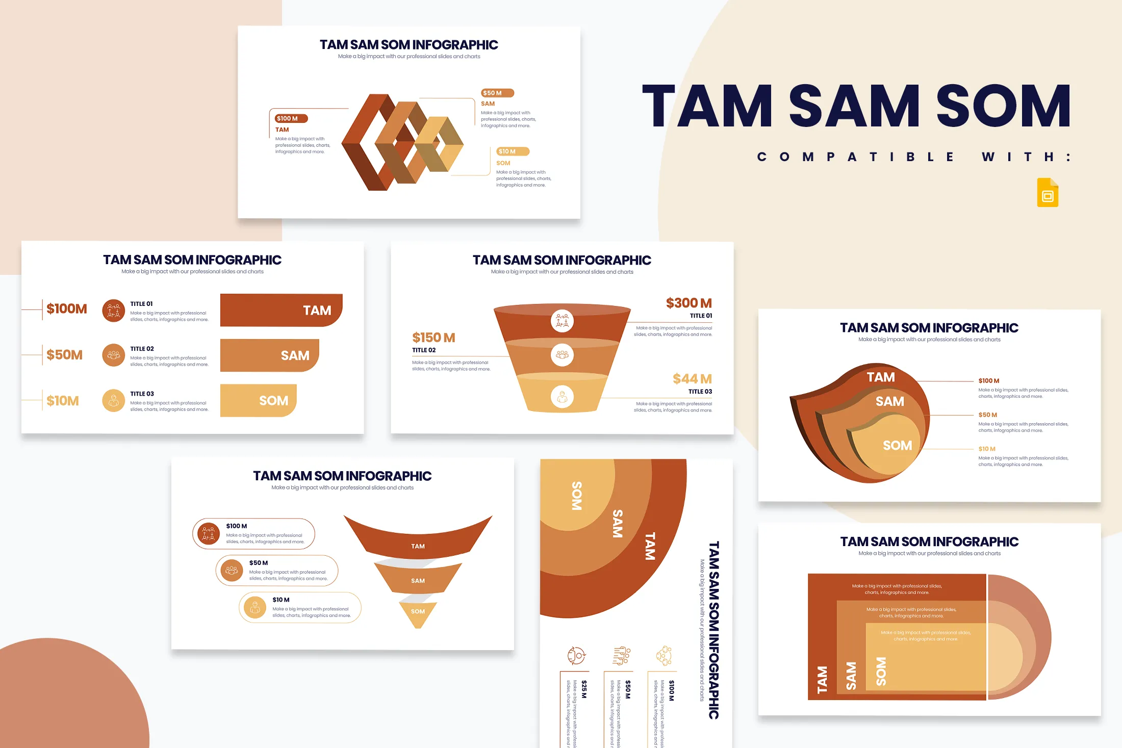 TAM SAM SOM Google Slides Infographic Template