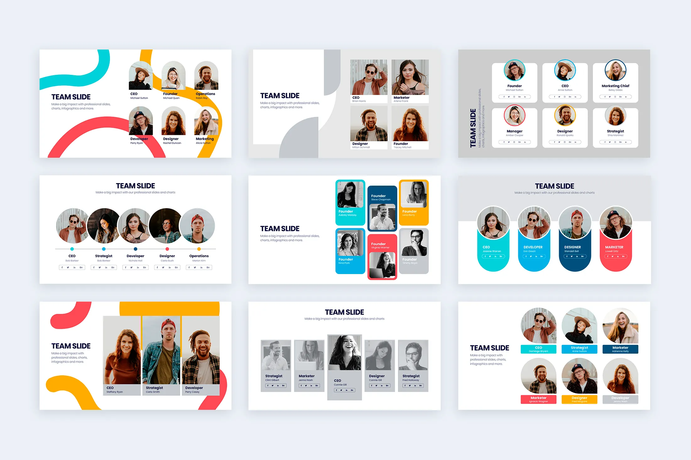 Team Slides Illustrator Infographic Template