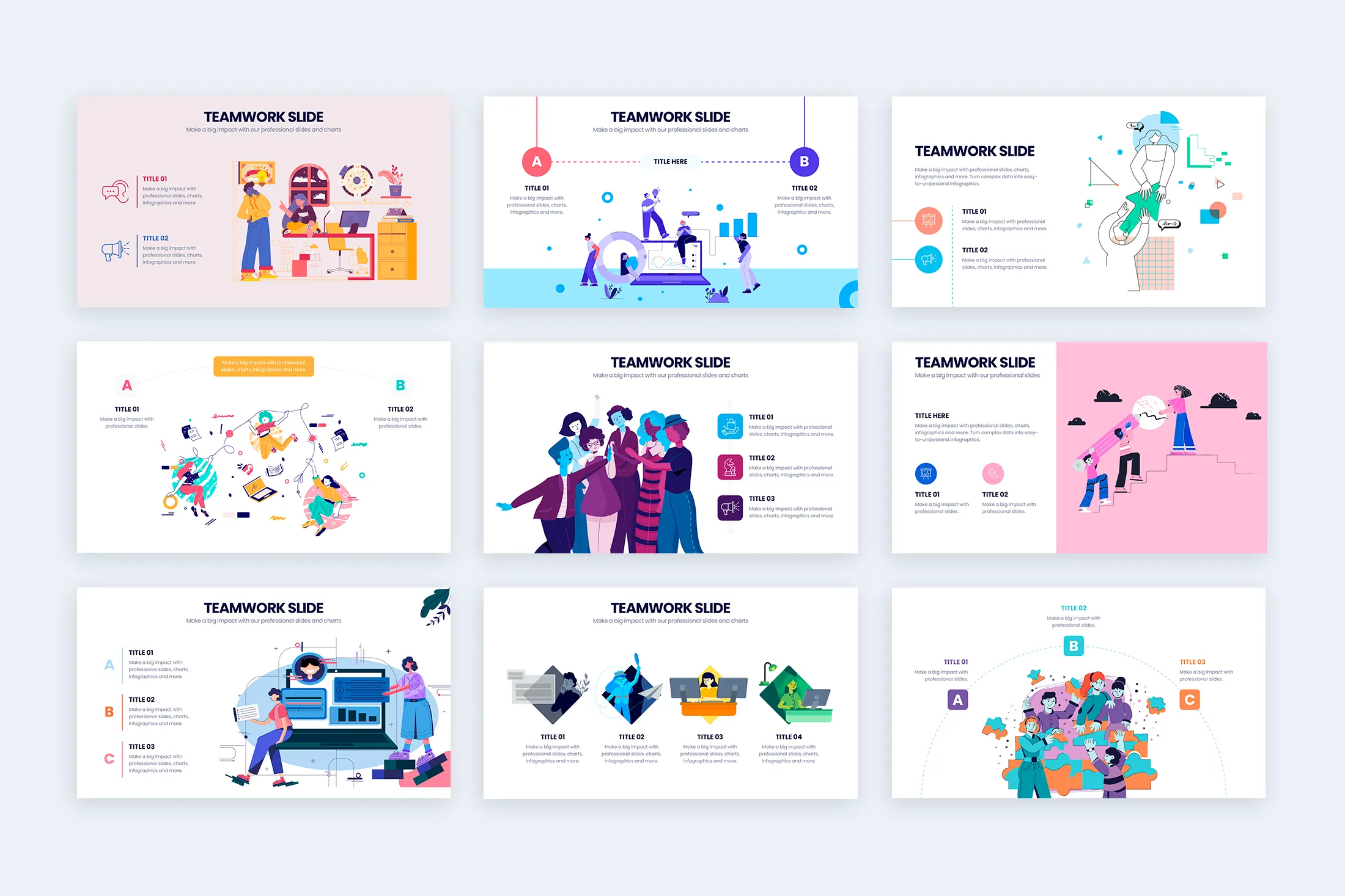 Teamwork Slides Powerpoint Infographic Template