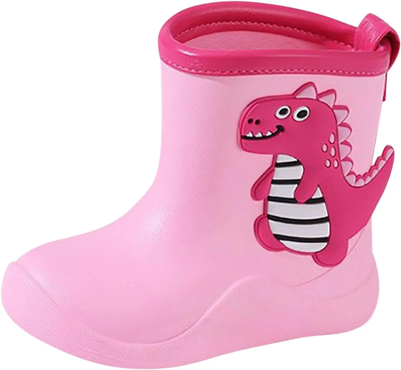 Toddler Baby Dinosaur Rain Boots Soft Rubber Non Slip Lightweight Slip On aterproof Rain Shoes Youth Boys Boots Size 8