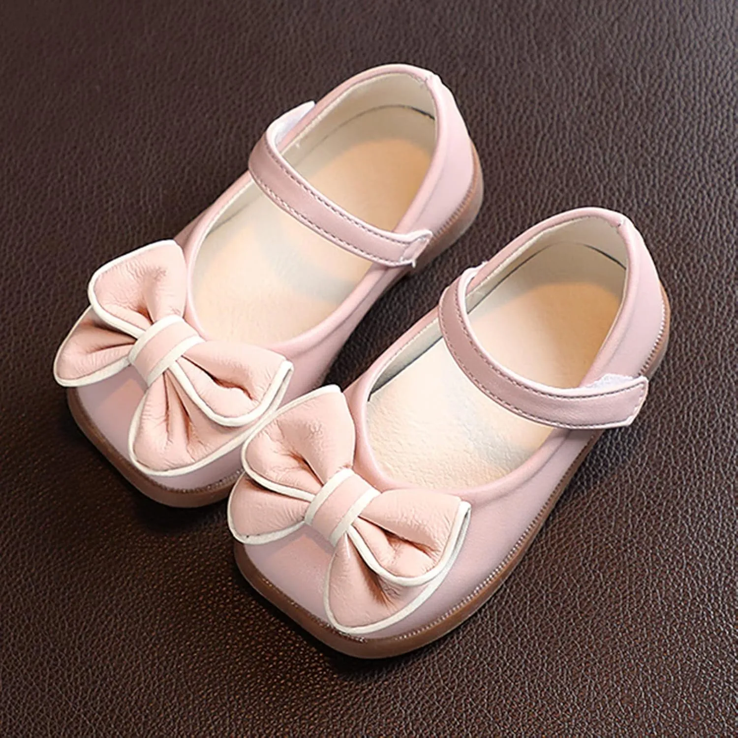 Toddler Baby Flower Girl Dress Shoes Bows Mary Jane Ballet Flats Wedding Party Little Kid Low Heels Shoes