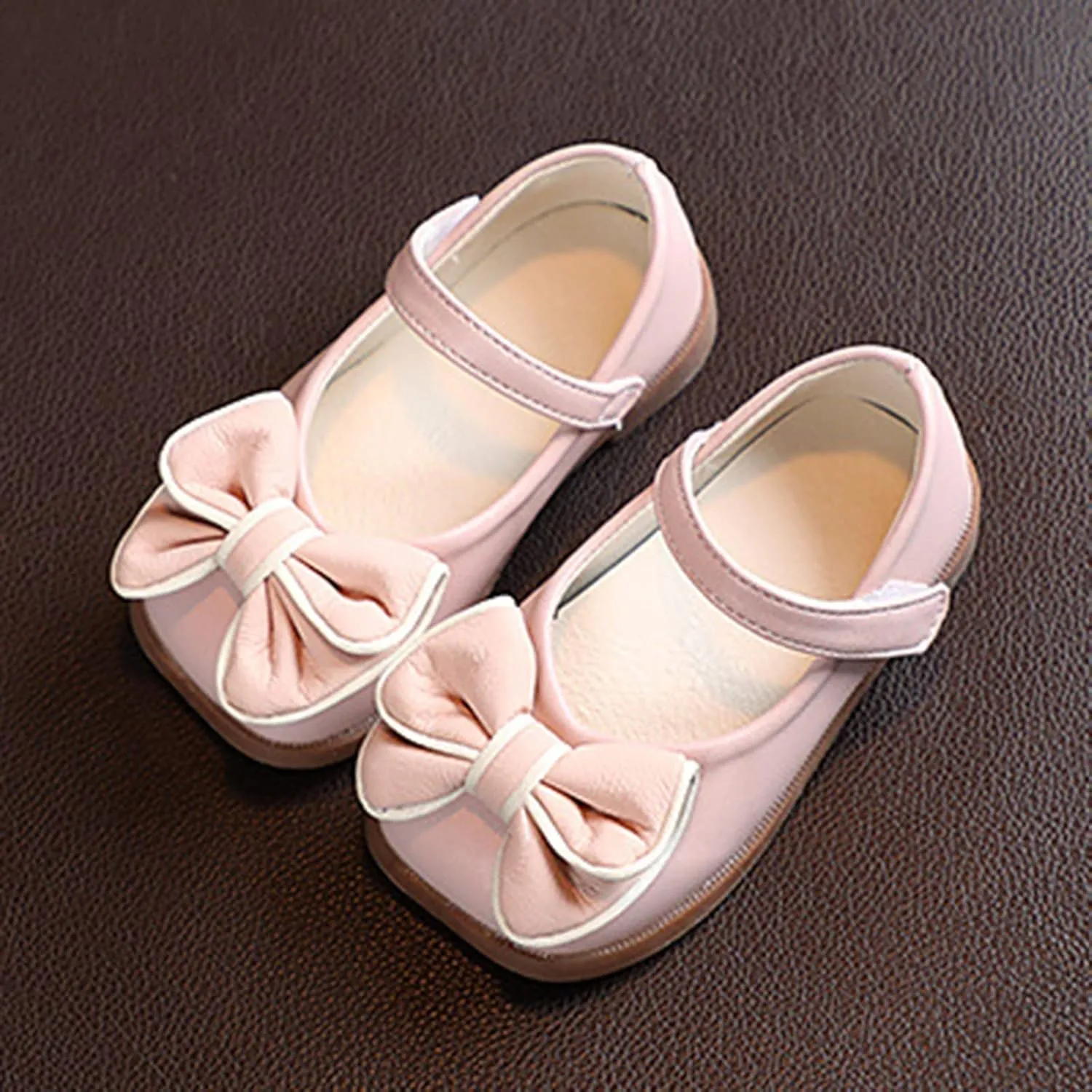 Toddler Baby Flower Girl Dress Shoes Bows Mary Jane Ballet Flats Wedding Party Little Kid Low Heels Shoes