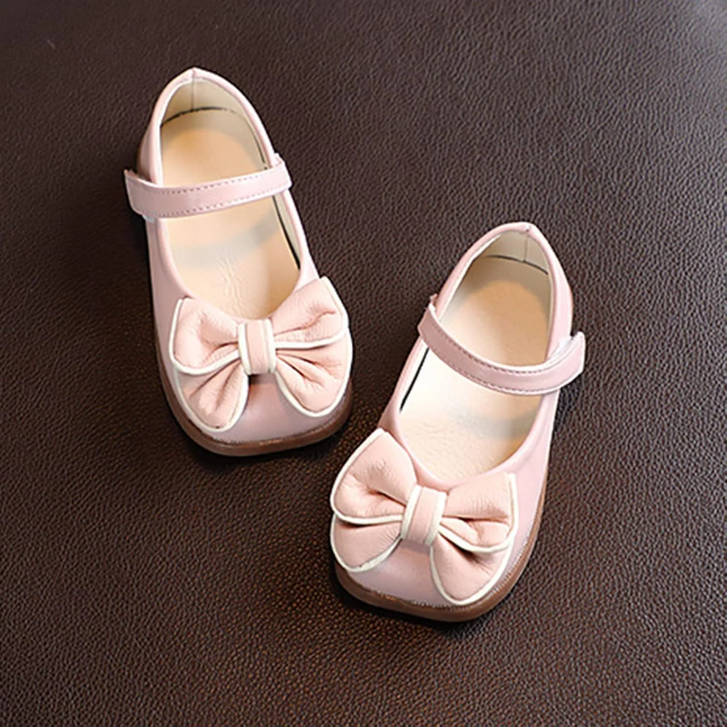 Toddler Baby Flower Girl Dress Shoes Bows Mary Jane Ballet Flats Wedding Party Little Kid Low Heels Shoes