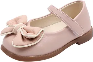 Toddler Baby Flower Girl Dress Shoes Bows Mary Jane Ballet Flats Wedding Party Little Kid Low Heels Shoes