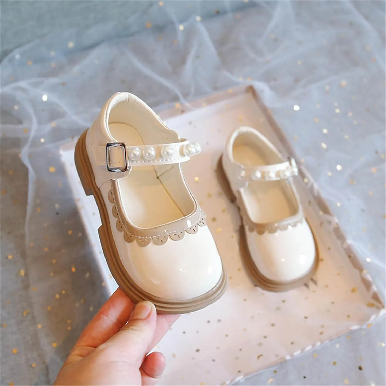 Toddler Baby Girls Dress Shoes Wedding Party School Ankle Strap Ballet Flats Shoes Little Princess Dress up Shoes
