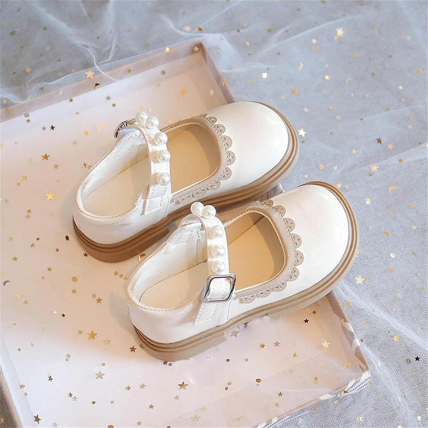 Toddler Baby Girls Dress Shoes Wedding Party School Ankle Strap Ballet Flats Shoes Little Princess Dress up Shoes