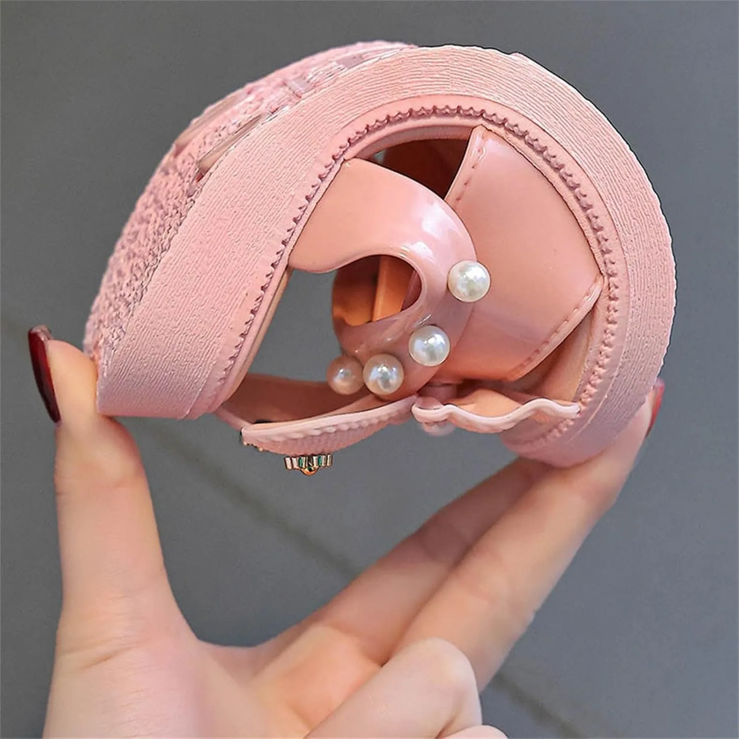Toddler Girls Sandals Bow Pearl Rubber Sole Summer Shoes Baby Kids Wide Non Slip Pool Slipper Sandals Lightweight Comfy