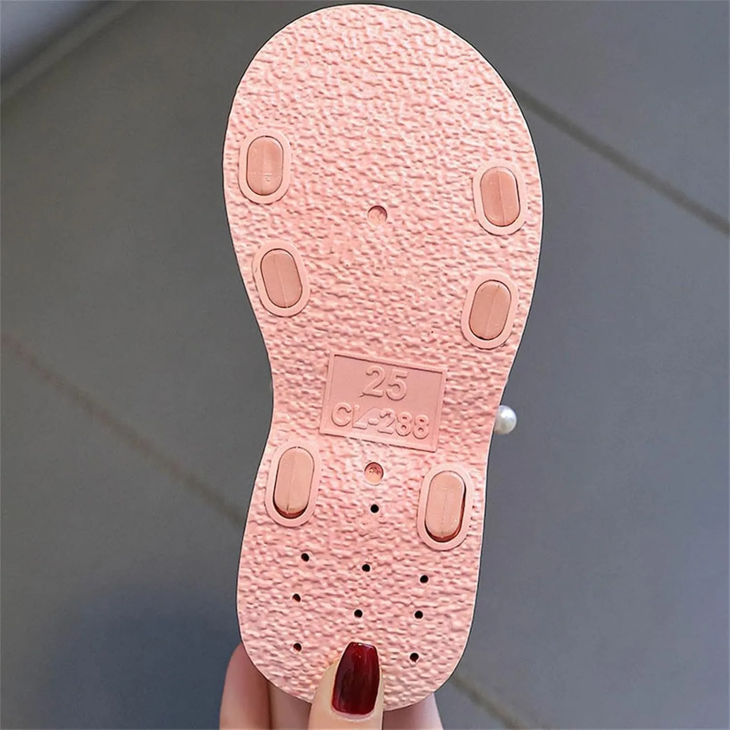 Toddler Girls Sandals Bow Pearl Rubber Sole Summer Shoes Baby Kids Wide Non Slip Pool Slipper Sandals Lightweight Comfy