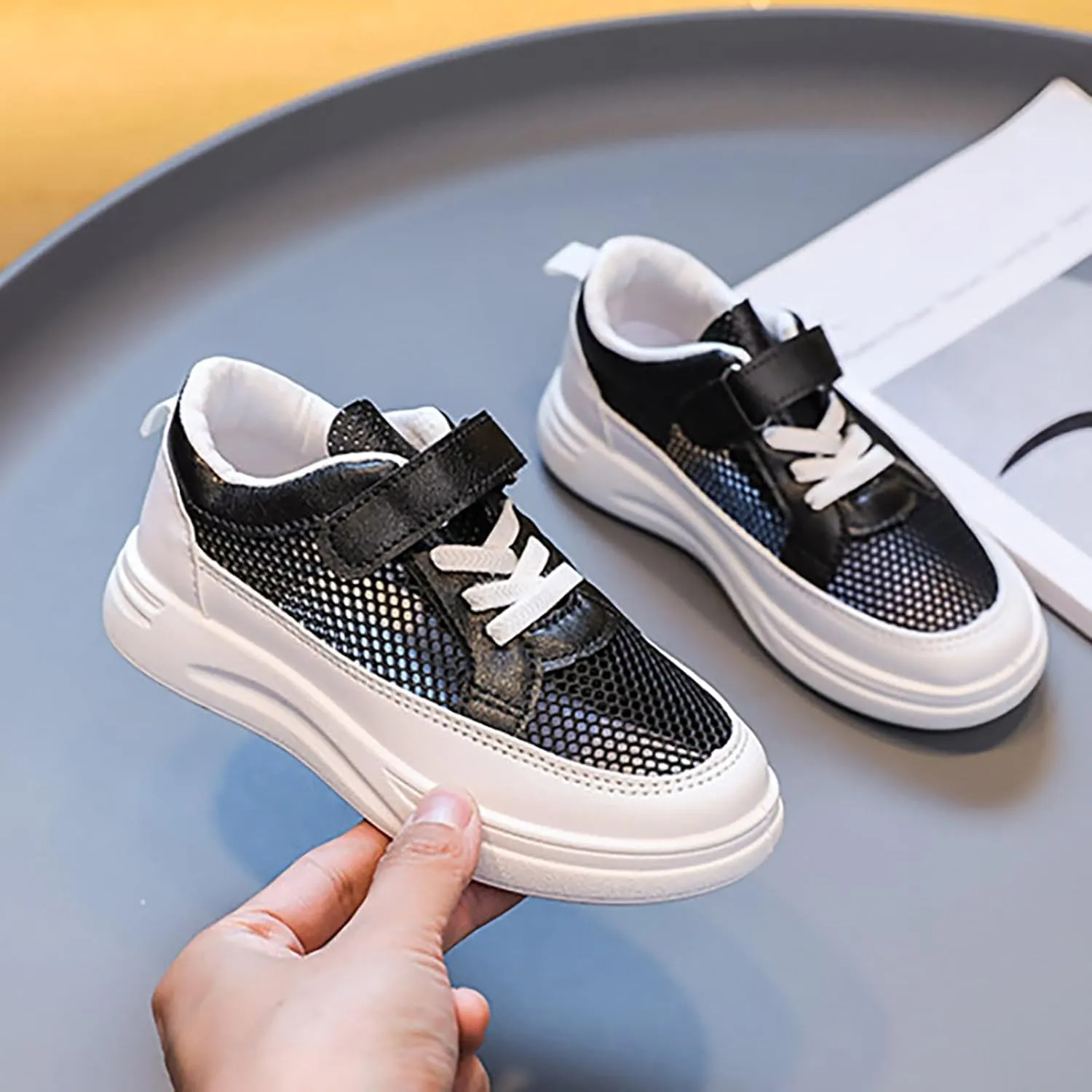 Toddler Kids Mesh Canvas Flats Single Breathable Lightweight Casual Slip On Shoes for Girls Canvas Sneakers Boys