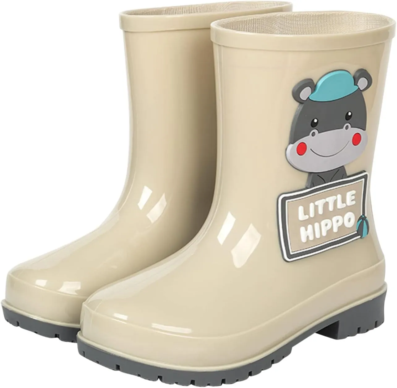 Toddler Rain Boots with Cute Cartoon Cow Kids Waterproof Rubber Boots for Girls Boys Soft Bottom Rain Boots