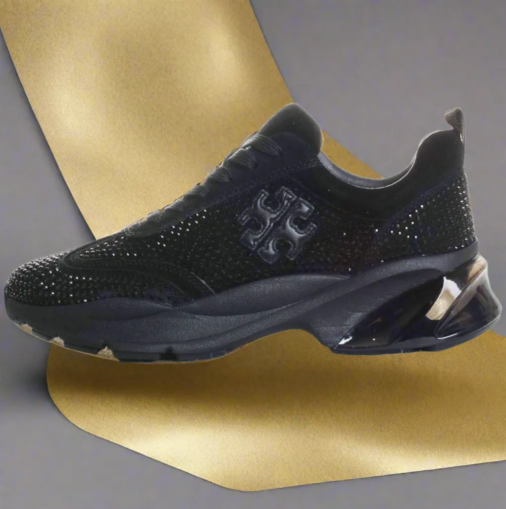 Tory Burch Good Luck Trainer Double T Logo Sneakers Perfect Black / Perfect Black Size 11 M