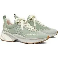 Tory Burch T Monogram Good Luck Trainer Sneakers Size 11 M  Blue Celadon / New Cream