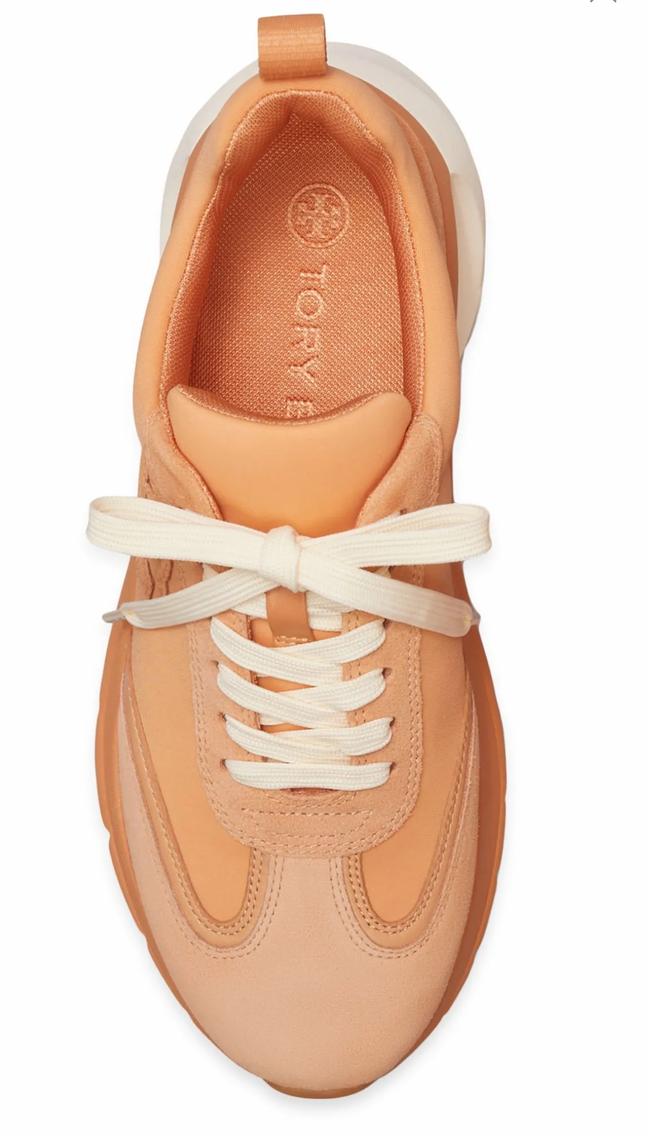 Tory Burch T Monogram Good Luck Trainer Sneakers Size 11 Peach Parfait
