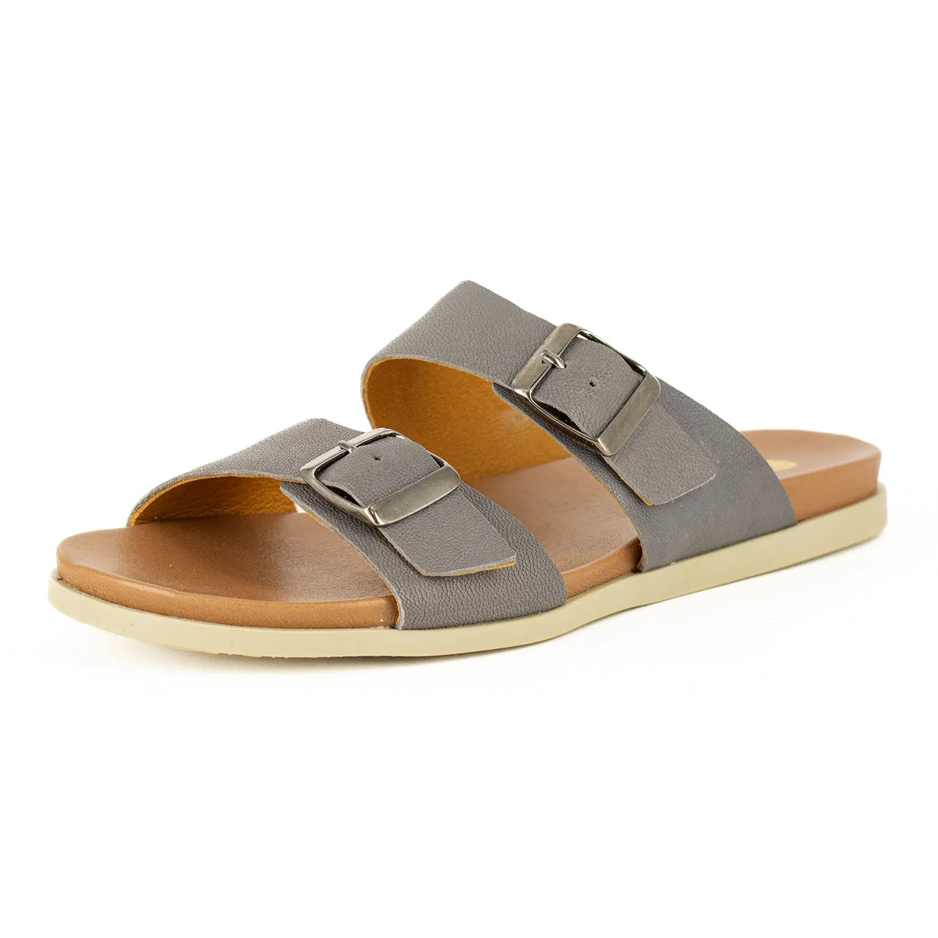 Uhuru : Ladies Leather Sandal in Ematite Ontario