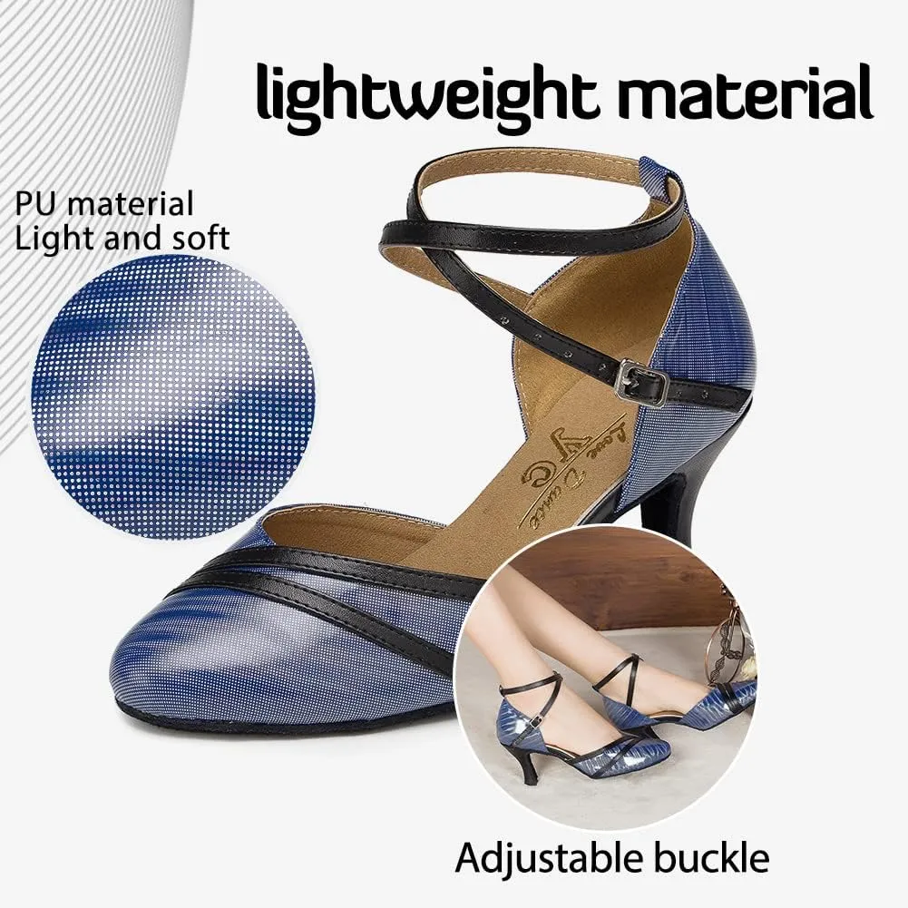 Women Latin Ballroom Dance Shoes Closed Toe Character Salsa Waltz Tango Dance Performance Shoes,Model L246