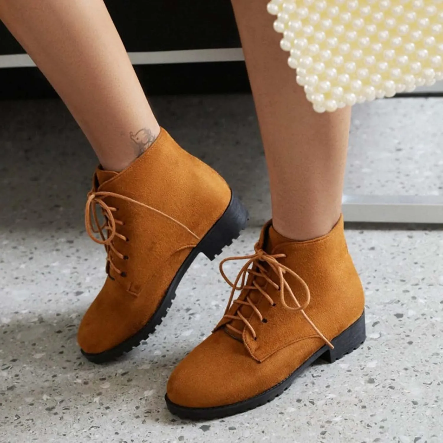 Women's Ankle Boots & Booties Comfortable Wide Width Booties Short Western Boots for Women Walking Shoes Women Fashion Round Toe Cut Out Chunky Stacked Heel Slip on