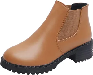 Womens Booties Ankle Round Toe Booties for Women Womens Ankle Boots Wedge Bootie for Women Wide Width Indoor and Outdoor Soft Sole Fashion Pointed Toe Mid Heel Slip On