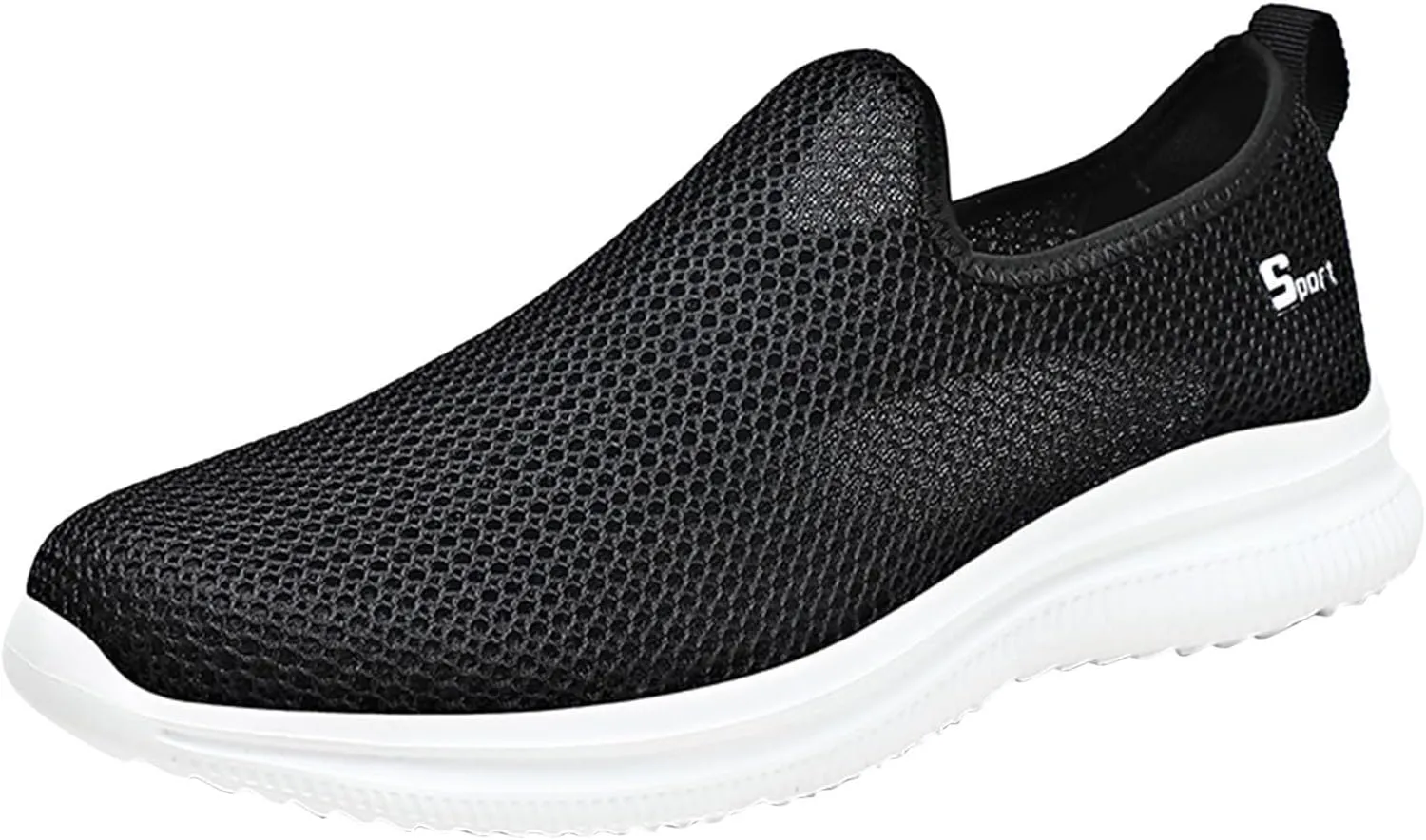 Women's Fashion Sneaker Mesh Slip On Black Non Slip Shoes for Women Comfortable Women Shoes Casual Walking Loafers Women Comfort Women Casual Sneakers