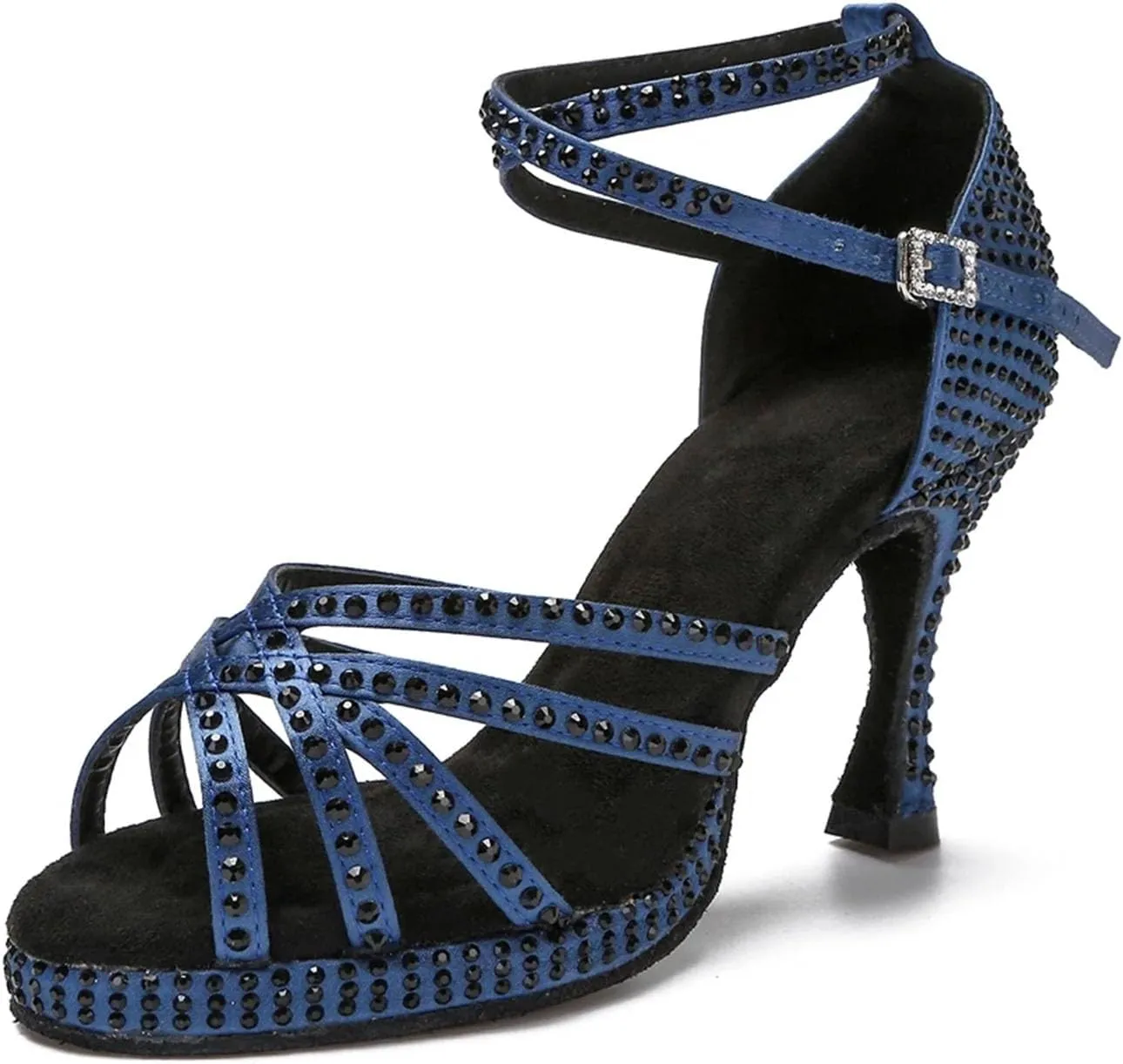 Women's Non-Slip Latin Dance Shoes - Thick Soft Bottom Salsa Rumba Sandals, 5CM/2Inch Heel Height