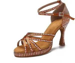 Women's Non-Slip Latin Dance Shoes - Thick Soft Bottom Salsa Rumba Sandals, 5CM/2Inch Heel Height