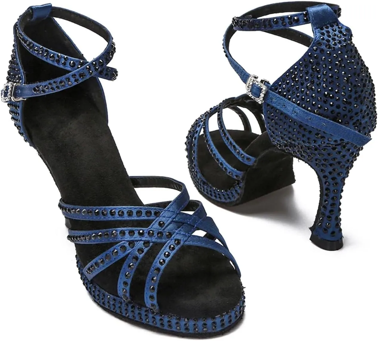 Women's Non-Slip Latin Dance Shoes - Thick Soft Bottom Salsa Rumba Sandals, 5CM/2Inch Heel Height
