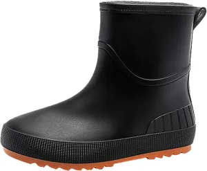 Womens Rain Boots Tall Mens Grounded Footwear Block Heeled Booties Hiking Barefoot Shoes Short Rain Boots for Women Waterproof Garden Shoes Womens Winter Boots