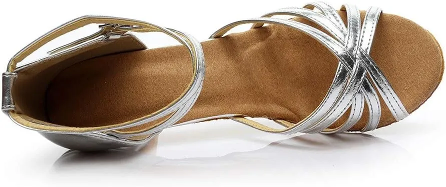 Women's Satin Latin Dance Shoes Open Toe Sandals For Women Dressy Summer Ballroom Salsa Practice Performance Dancing Shoes