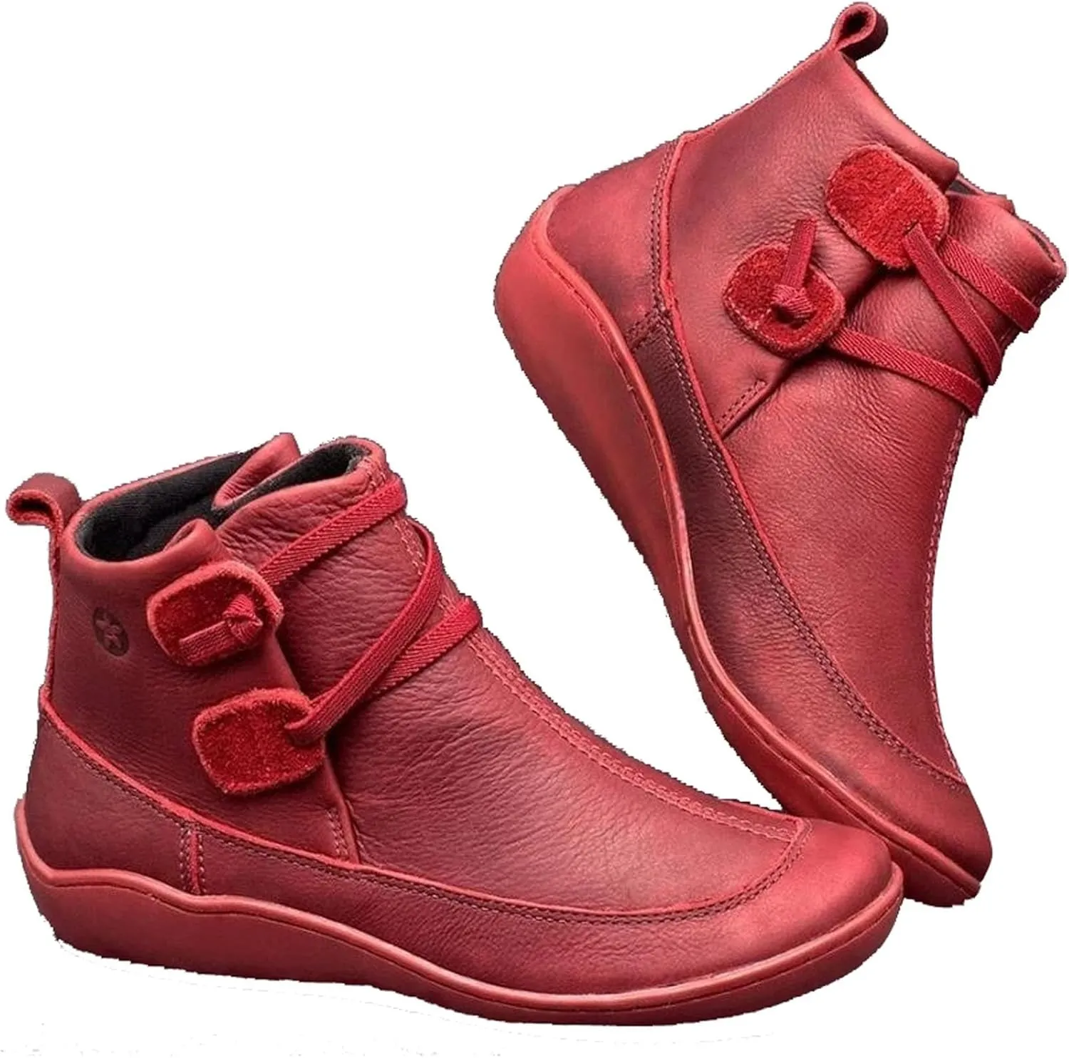 Womens Snow Boots Ankle Womens Booties Fall 2024 Ankle Boots for Women No Heel Wedge Bootie for Women Comfortable Flat Bottom Fashion Square Toe Slip On Side Zipper