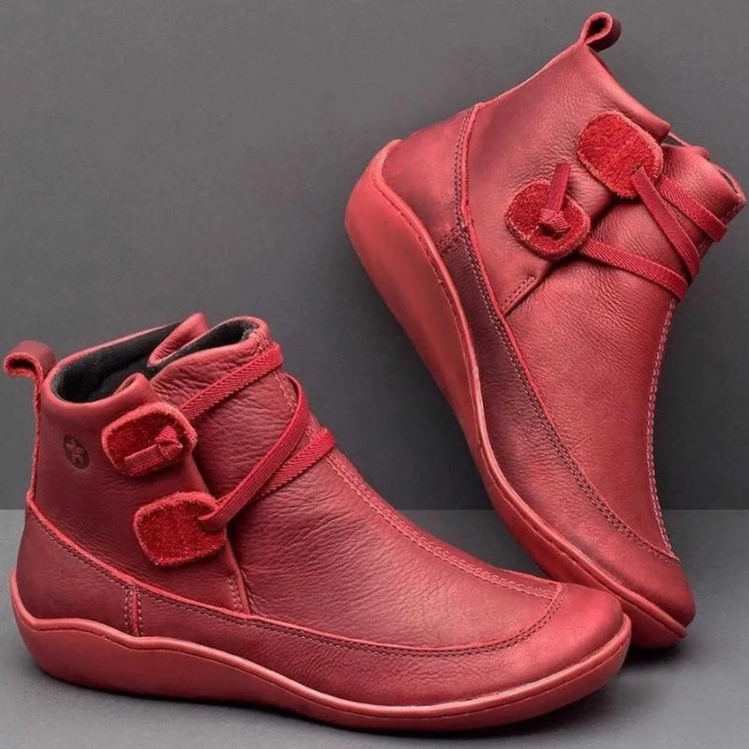 Womens Snow Boots Ankle Womens Booties Fall 2024 Ankle Boots for Women No Heel Wedge Bootie for Women Comfortable Flat Bottom Fashion Square Toe Slip On Side Zipper