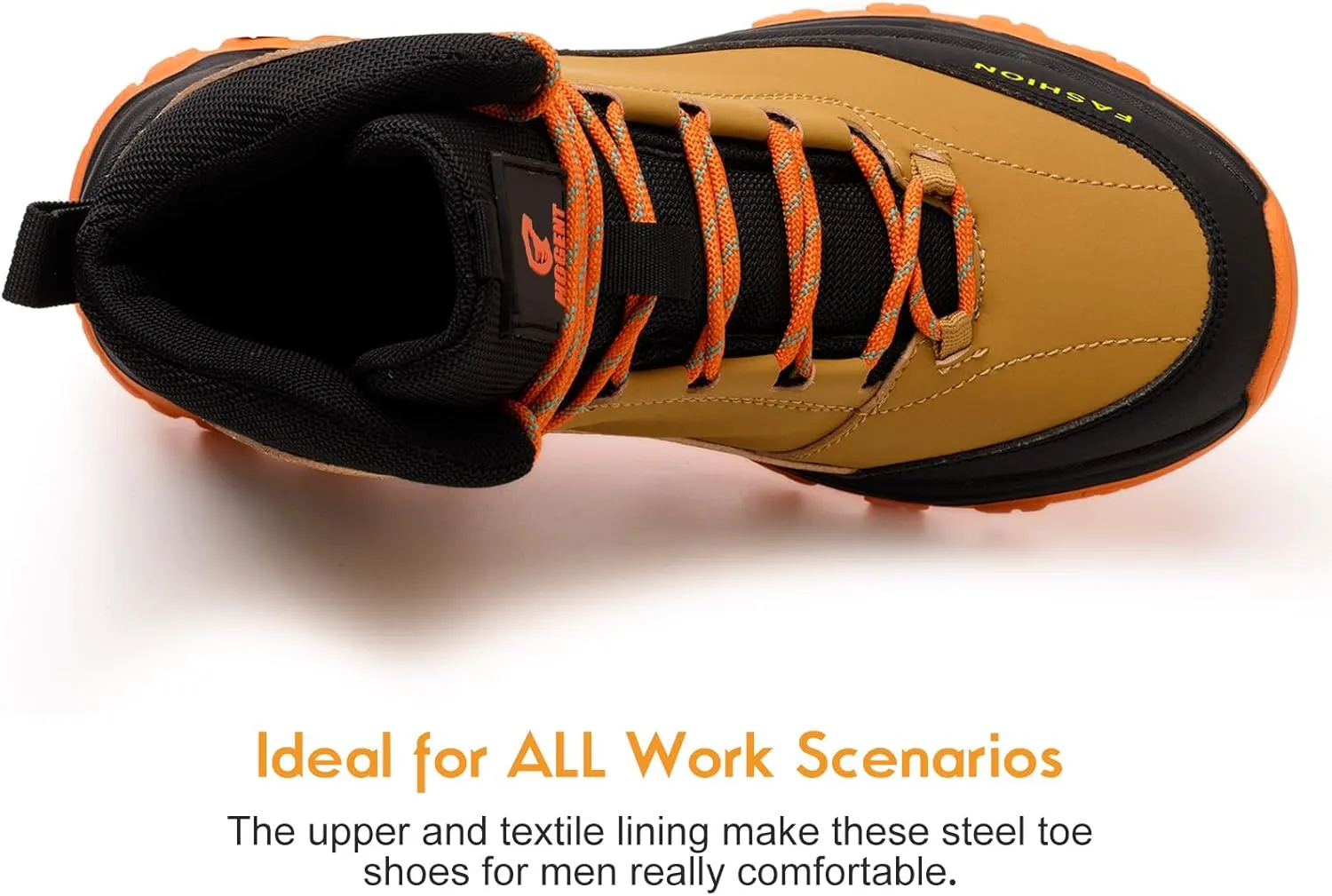 Work Boots for Men Steel Toe Boots Comfortable Breathable High Top Indestructible Safety Boots for Women Lightweight Safety Shoes Non Slip Work Shoes Industry Construction Waterproof Boots